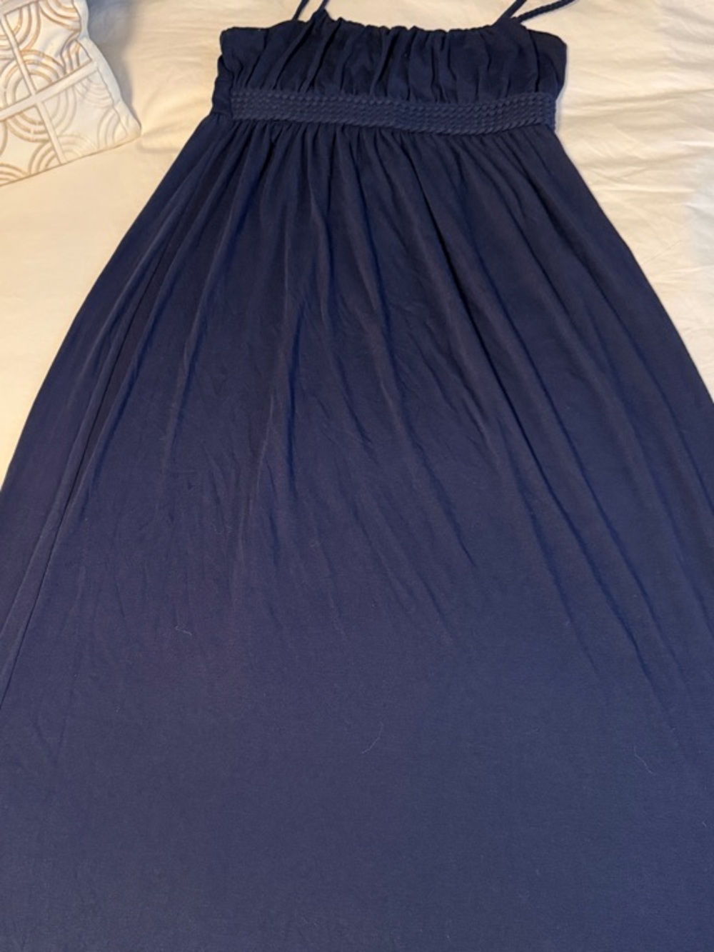 Soprano Navy Blue Maxi Dress with Braided Waist